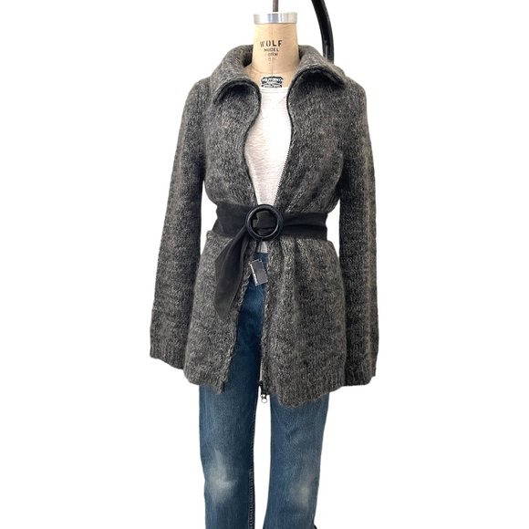 Banana Republic Suede Leather Charcoal Gray Adjustable D‎ Ring Sz M - Picture 3 of 7